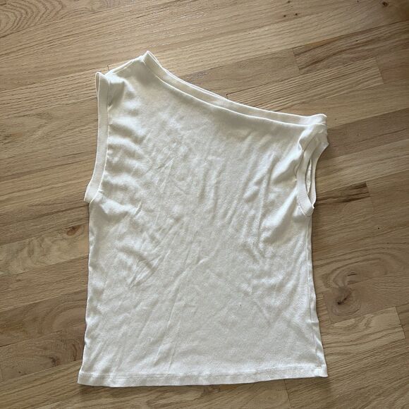 Anthropologie By Together knit beige neutral Tee cowl shoulder slouch Size Large - Picture 2 of 6